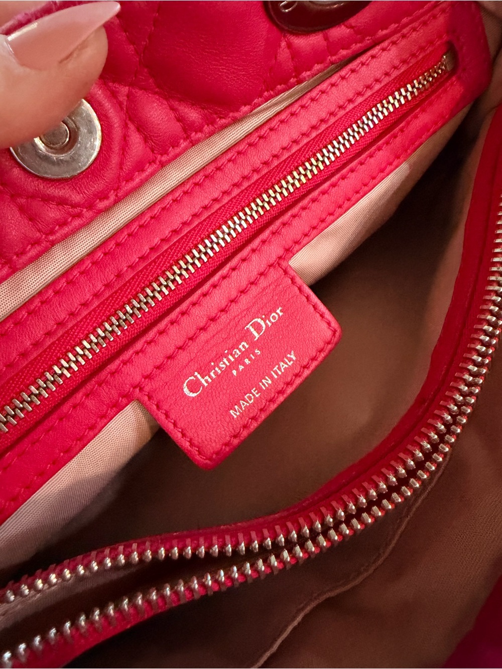 Dior Pink Quilted Shoulder Bag with light pink Side Panels silver hardware - Picture 11 of 12